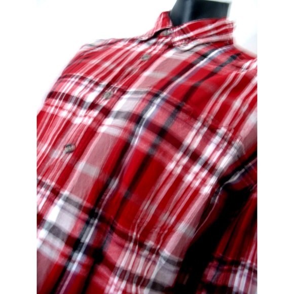 Canyon Guide Men Western Shirt Athletic Fit L/S Sz XLT Red/White/Gray plaid. - Picture 8 of 10